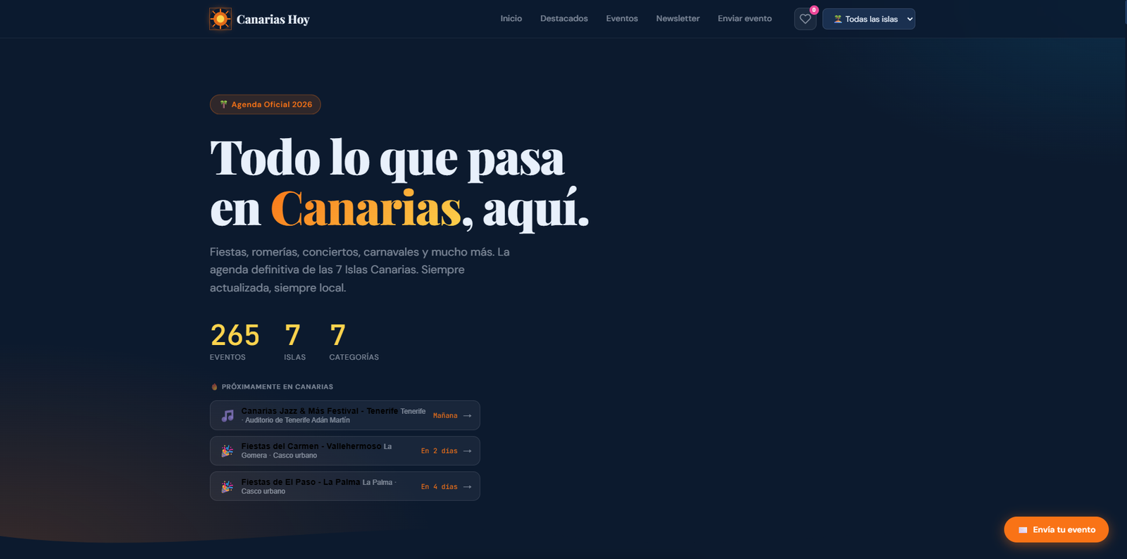 Previsualización de la web de Canarias Hoy
